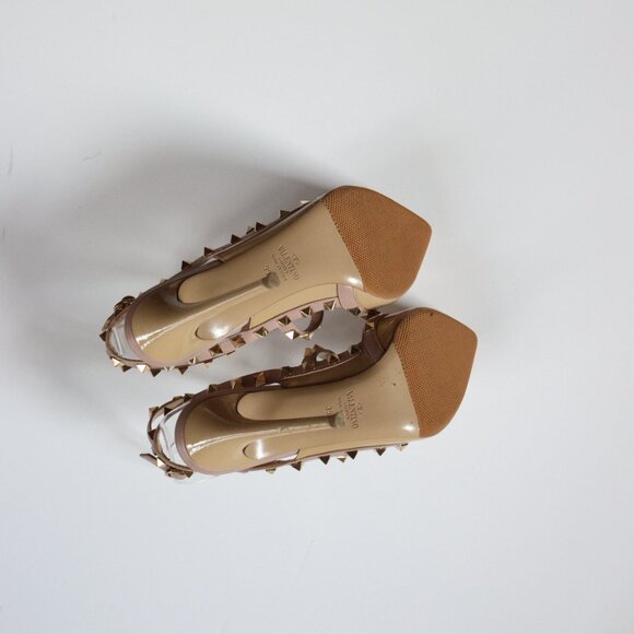 Valentino Garavani Rockstud Ankle Strap Pumps in Patent Leather Size: 39 1/2 - Picture 7 of 16